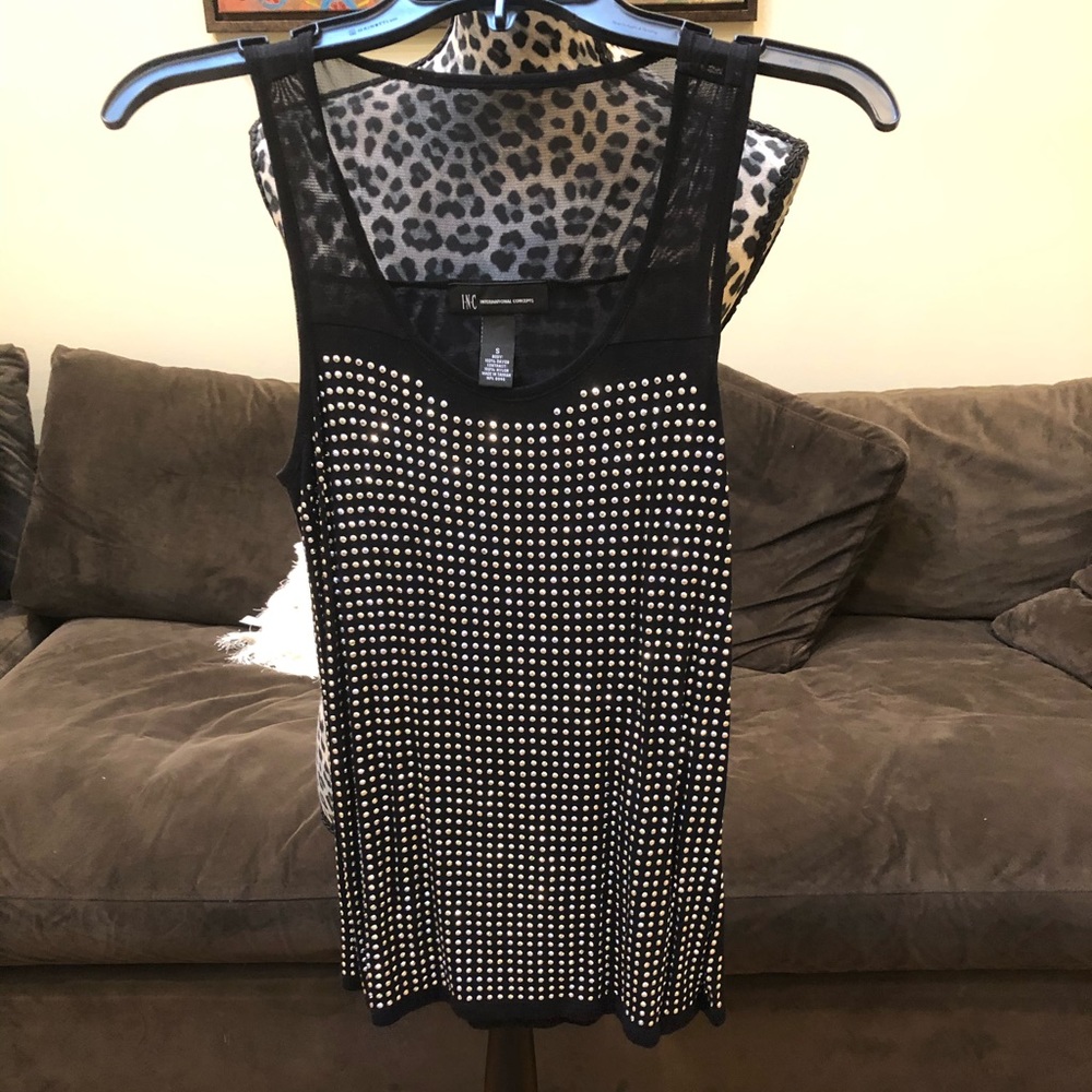 Gorgeous INC tank with silver‎ studding